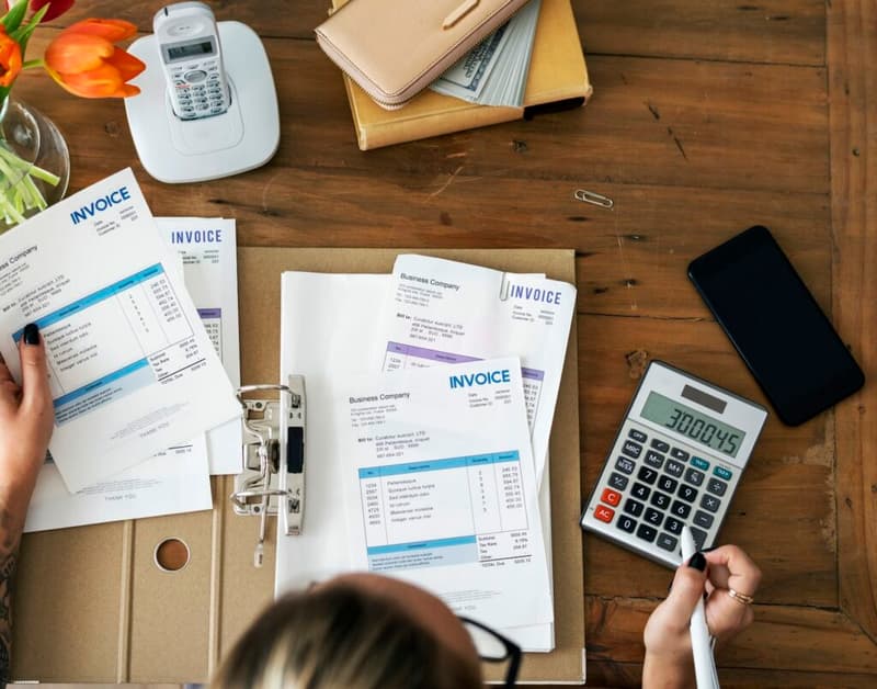 Woman doing accounting